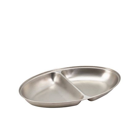 GenWare Stainless Steel Two Division Oval Vegetable Dish 35cm/14"