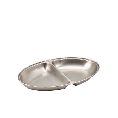 GenWare Stainless Steel Two Division Oval Vegetable Dish 30cm/12"