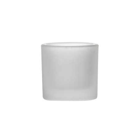 White Satin Votive 6x6.5cm