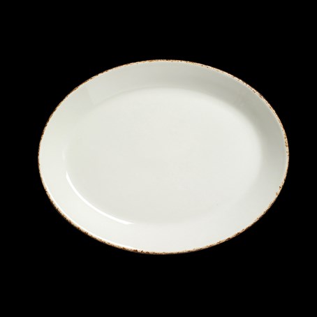 Brown Dapple Oval Coupe Plate 20.25cm 8 "