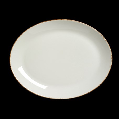 Brown Dapple Oval Coupe Plate 30.5cm 12 "