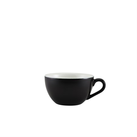 Genware Porcelain Matt Black Bowl Shaped Cup 17.5cl/6oz