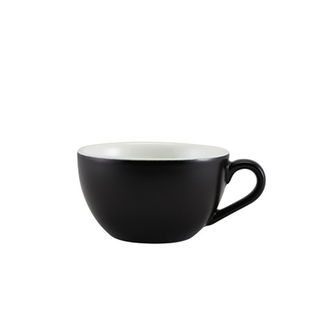 Genware Porcelain Matt Black Bowl Shaped Cup 34cl/12oz