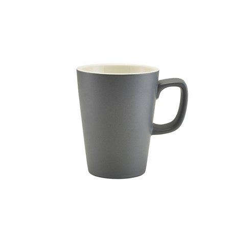 Genware Porcelain Matt Grey Latte Mug 34cl/12oz