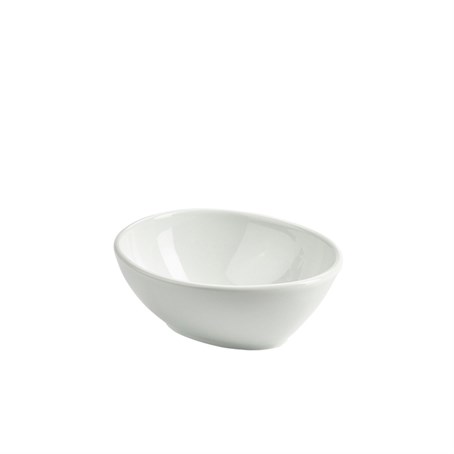 Genware Porcelain Organic Oval Bowl 15.4 x 12.8cm/6 x 5"