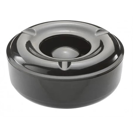 Black Melamine 5¾" Windproof Ashtray