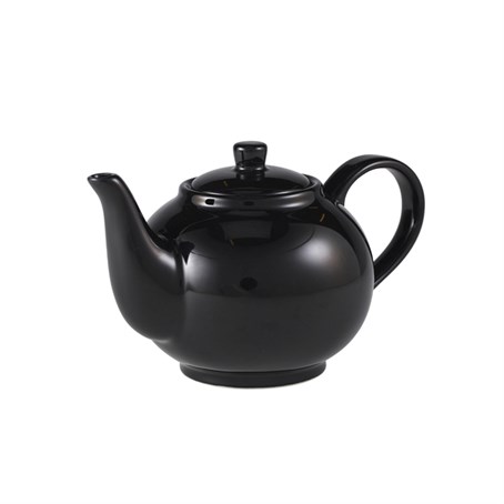 Genware Porcelain Black Teapot 45cl/15.75oz