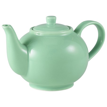 Genware Porcelain Green Teapot 45cl/15.75oz