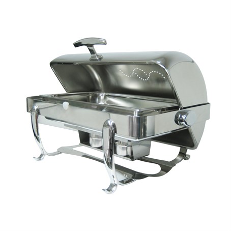 Roll top Rectangular chafer in chrome 8.5L