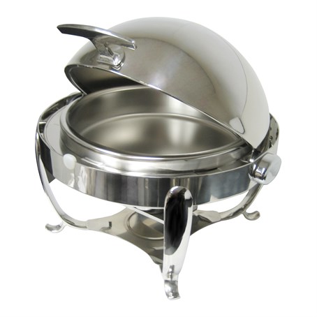 Chafer Round Roll Top Chrome Legs 4.5L