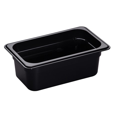 Cambro 100mm Deep 1/4 Black Polycarbonate GN Pan