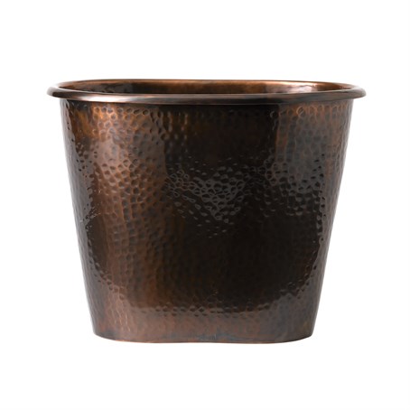 Oval Hammered Antique Copper Bucket