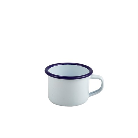 Enamel Mug White With Blue Rim 12cl/4.2oz