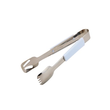 Genware Plastic Handle Buffet Tongs White