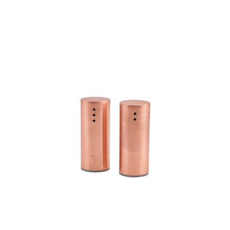 Copper Plated Straight Sided Salt & Pepper Set 7.5cm