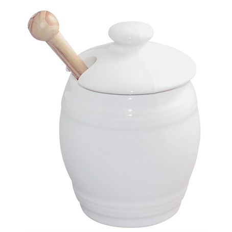 Essentiels Mustard Pot With Spatula White