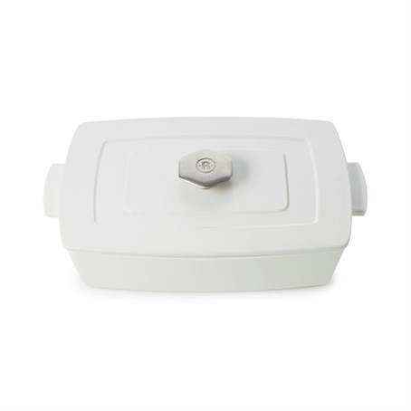 Revolution  Rectangular Dish With Lid 30cm Satin-White Induction