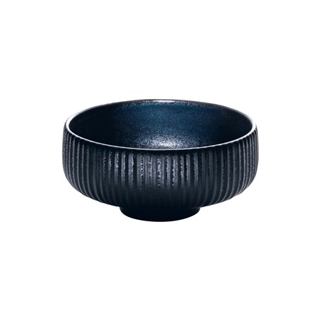 Nara bowl round relief Black 16cm