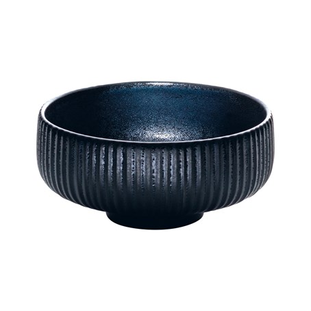 Nara Bowl Round Relief Black 21cm