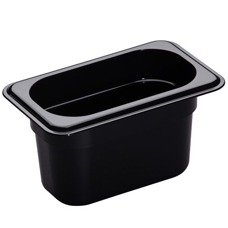 Cambro 100mm Deep 1/9 Black Polycarbonate GN Pan