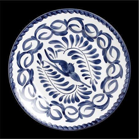 Puebla Blue Rolled Edge Plate 16cm 6 1/4 "