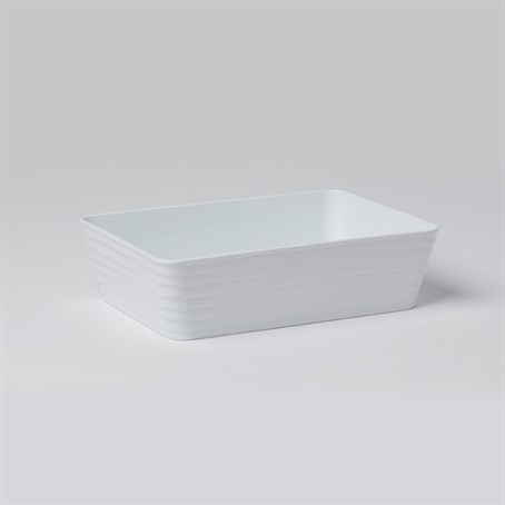 Box Base, Abs, Rec., White, 11" L