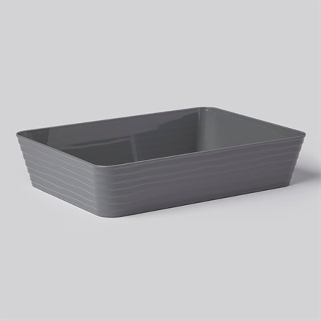 Box Base, Abs, Rec., Gray, 13-7/8" L