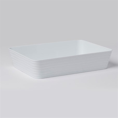 Box Base, Abs, Rec., White, 13-7/8" L