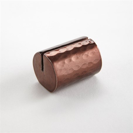 Card Holder, Aluminium, Copper, Hammered, Cylinder