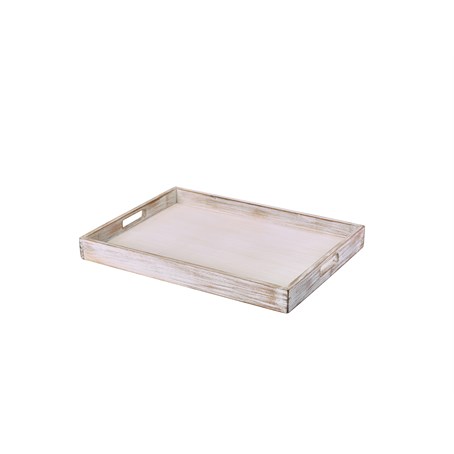 GenWare White Wash Butlers Tray 44 x 32 x 4.5cm