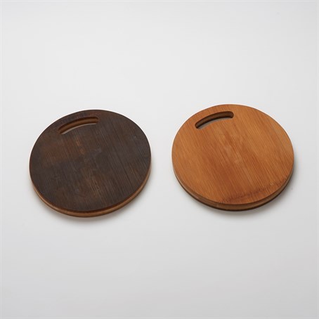 Serving Board, Carbonized Bamboo, 9" Diameter