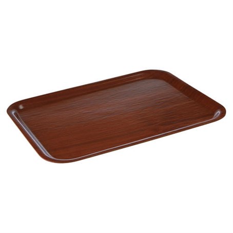 Rectangular Mahogany Wood Tray 18" x 13.5"