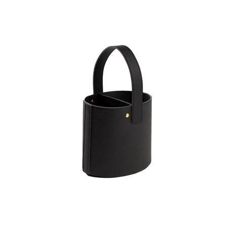 Black Leather Bag for Cutlery