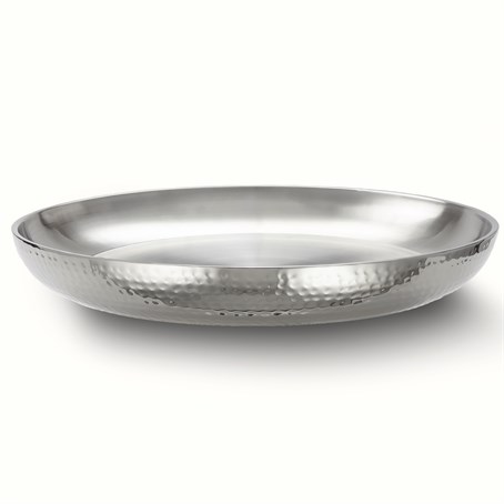 Seafood Tray, Double Wall, Hammered, 17-5/8" Diameter