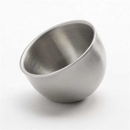 Angled Sauce Cup, Stainless Steel, Satin, Double Wall, 2.5  oz