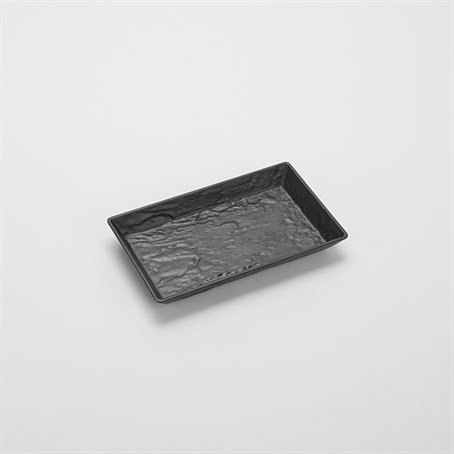 Melamine Tray, Rec., Faux Slate, Black., 12" L