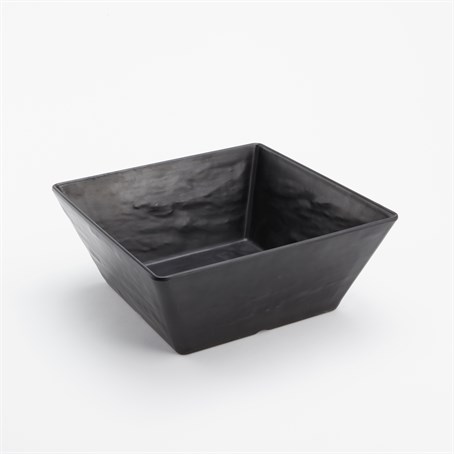 Melamine Bowl, Square, Faux Slate, 125 Oz.