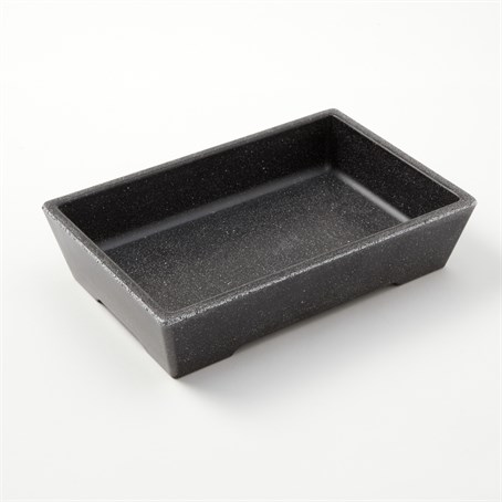 Bowl, Rectangular, Melamine, Black Speckled, 25-1/2 Oz.