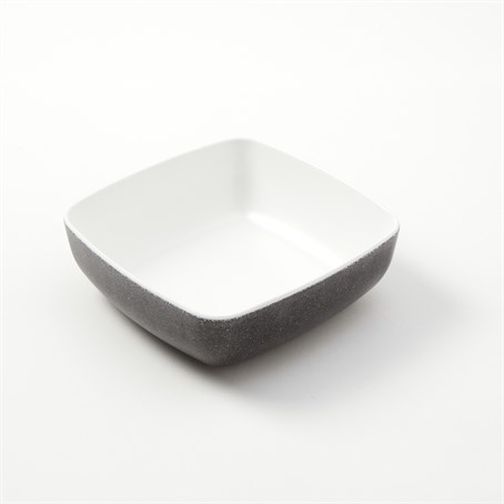 Bowl, Square, Melamine, White With Black Speckles, 27 Oz.