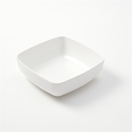 Bowl, Square, Melamine, White, 27 Oz.