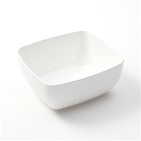 Bowl, Rectangular, Melamine, White, 46 Oz.