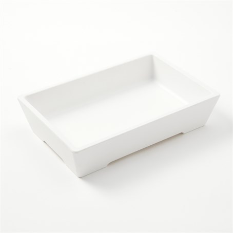 Bowl, Rectangular, Melamine, White, 25-1/2 Oz.