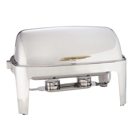 Chafer, Rectangular With Gold Handle