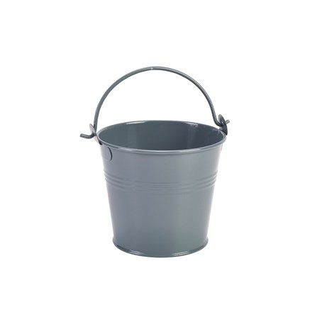 Galvanised Steel Serving Bucket 10cm Dia Grey