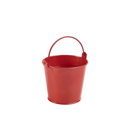 Galvanised Steel Serving Bucket 10cm Dia Red