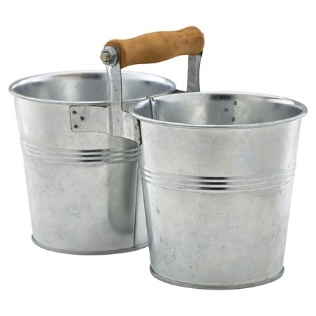 Galvanised Steel Combi Serving Buckets 12cm Dia