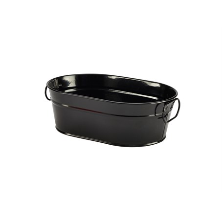 Galvanised Steel Serving Bucket Black 23 x 15 x 7cm