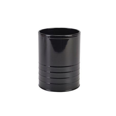 Galvanised Steel Can 11cm Dia x 14.5cm Black