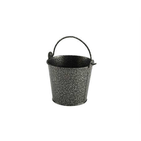 Galvanised Steel Hammered Serving Bucket 10cm Dia Silver