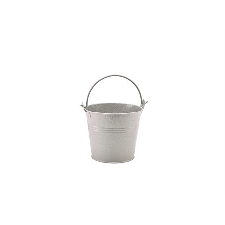 GenWare Galvanised Steel White Hammered Serving Bucket 10cm